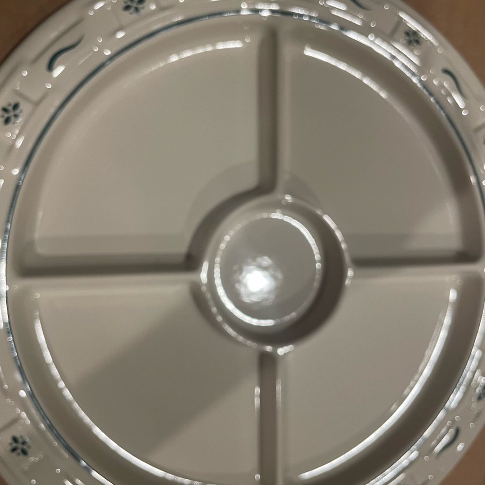 LONGABERGER POTTERY RELISH TRAY~HERITAGE GREEN~DIVIDED LARGE SERVING DISH~USA